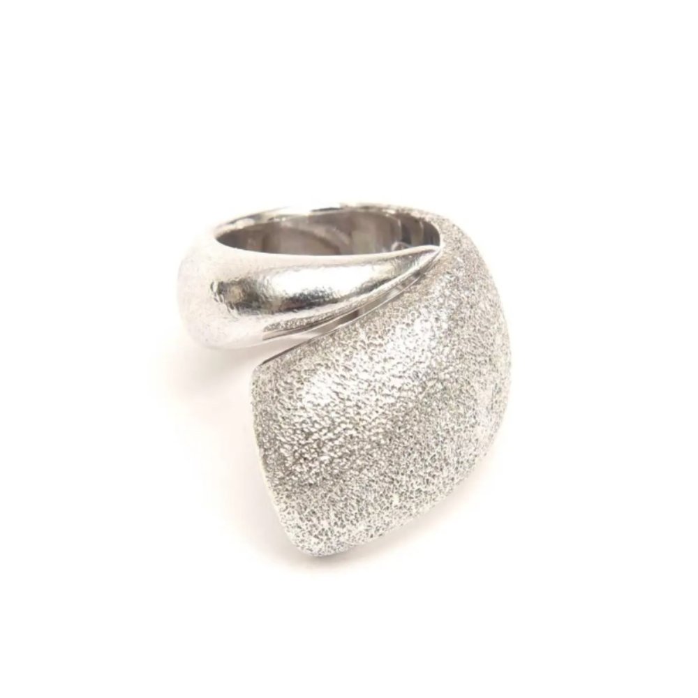 PIANEGONDA Sculptural Silver ring SIZE 6 Made in Italy